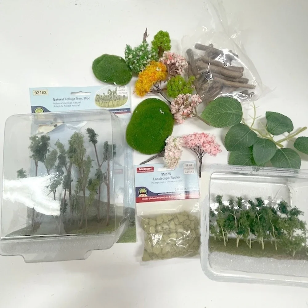 Hobby Model Scenery Natural Foliage Tree Landscape Rocks Bundle Kit